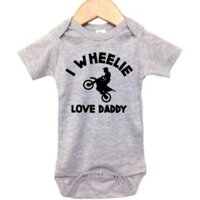 Dirt Bike Onesie / I Wheelie Love Daddy / Motocross Bodysuit / Unisex Body OXNR