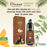 Disaar Dầu gội đầu nhuộm tóc màu nâu Ginseng Snake Oil chiết xuất thảo dược từ nhân sâm giúp dưỡng ẩm hiệu quả (400ml)