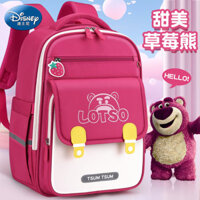 Disney Chính Hãng Được Ủy Quyền Phong Cách Mới Gấu Dâu Tây Lớp 1-4 Bé Gái Ba Lô Giảm Gánh Nặng Chống Thấm Nước