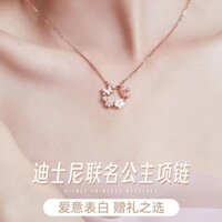 Disney Disney Disney Công Chúa Series Bướm Khắc Vòng Cổ Niche Ánh Sáng Sang Trọng Cao Cấp Xương Đòn Dây Chuyền 520 Quà Tặng