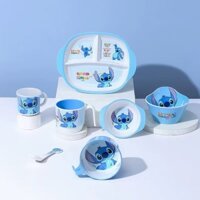 Disney Disney Trẻ Em Bộ Đồ Ăn Cho Bé Melamine Đĩa Ăn Bé Trai Stitch Hộ Gia Đình Thực Phẩm Bổ Sung Ăn Đặc Biệt Chống bỏng Súp Bát