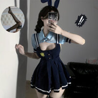 Disney Judy Trang Phục Nữ Thỏ Thỏ Cảnh Sát Cosplay Đồng Phục Cô Gái Halloween Gợi Cảm Quần Lót Màu Xanh Đầm Vớ Phù Hợp Với