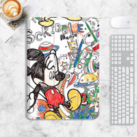 Disney mickey case ipad air 1 / 2 / 3 / 4 5 mini 4 / 5 / 6 ốp lưng ipad 10.2 gen 7 8 9 pro 11 2022 10.9 gen10 graffiti Túi khí gấp ba khe cắm bút