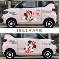 Disney Mickey Mouse Wuling Mini, Nhãn dán ô tô dễ thương, Đề can ô tô trang trí