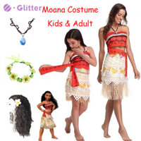 Disney Phim Moana 2 Trang Phục Cho Trẻ Em Cô Gái Moana Đầm Vòng Cổ Tóc Giả Terno Dành Cho Người Lớn Nữ Mùa Hè Công Chúa Cho Người Phụ Nữ Halloween Lễ Hội Đảng Trang Phục Bộ