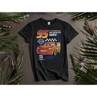Disney Pixar Cars Lightning McQueen Áo nam Áo thun K277