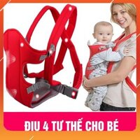 Địu 4 Tư Thế Cho Em Bé (2 Màu: Xanh Than- Đỏ)