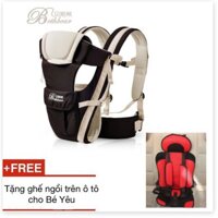 Địu Bethbear vải Polyester có xốp đỡ cổ tặng ghế ngồi ô tô cho bé