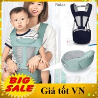 Địu cao cấp cho bé yêu có bệ ngồi chống gù lưng, mỏi háng cho bé, đai điệu em bé 4 tư thế