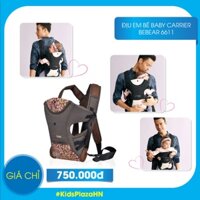 Địu cho em bé 0-12 Tháng Baby Carrier Bebear 6611 Chính Hãng (Màu Đen)
