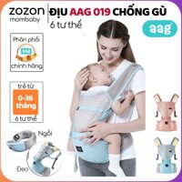 Địu em bé chống gù AAG 6 tư thế ngồi và đeo vai trợ lực cho trẻ sơ sinh, địu cho bé từ 0-36 tháng vải Zozon phân phối "