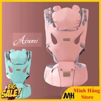 Địu em bé chống gù Ainomi cho bé 0-36 tháng có mũ đỡ đầu, đai điệu trẻ em đa tư thế dùng tách biệt được bệ ngồi