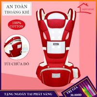 Địu em bé có bệ ngồi, ngăn để đồ cho bé từ 0-36 tháng - địu ngồi đa năng 9 tư thế an toàn tiện lợi cho mẹ và bé yêu