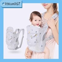 Địu Em Bé , Địu Em Bé Sơ Sinh 4 Tư Thế Đa Năng, Địu Trợ Lực Cho Bé Ngồi Thoáng Khí Đi Xe Máy - Quai dày dặn Phía trước Tránh tổn thương cơ - Lithium067