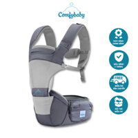 Địu em bé sơ sinh có bệ ngồi, địu 4 tư thế, trợ lực tốt Comfybaby CF818, Vải air mesh cao cấp