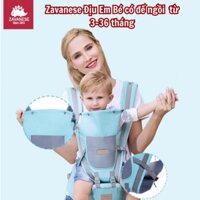 Địu em bé Zavanese kèm đế ngồi có đỡ cổ, trợ lực chống gù 9 tư thế cho bé 0-36M