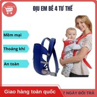 Địu trẻ em cao cấp Baby carier 4 tư thế – Chất liệu cotton mềm mại, thoáng khí, an toàn, thoải mái cho bé