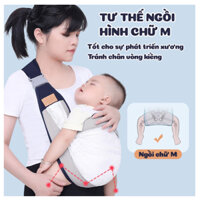 Địu trẻ em địu cho bé sơ sinh VẢI LƯỚI nhiều tư thế mềm mát gọn nhẹ dễ dàng sử dụng