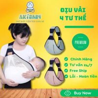 Địu vải cho bé sơ sinh nhiều tư thế vải lưới mềm mát gọn nhẹ dễ dàng sử dụng - Akibaby
