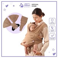 Địu vải trợ lực JUMY (0-24 tháng), địu em bé bằng cotton thoáng mát cho bé,an toàn cho khớp xương-Màu Nâu