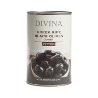 Divina Greek Ripe Black Olives, Pitted - 4.4 Pounds