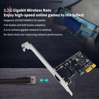 Divinehi4  Card mạng PCI-E sang RJ45 2500Mbps 8125BG Chip Gigabit Ethernet 100 / 1000 / 2500Mbps RJ45 LAN PCIe Adapter cho máy tính xách tay PC Win 10 / 11 Đẹp