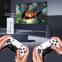Divinehi4  Game Stick Mini TV Máy chơi Game cầm tay 64G 20000 + Tay cầm chơi Game không dây Trò chơi cổ điển Đầu ra HD Hai người chơi cho PS1 PS3 Đẹp