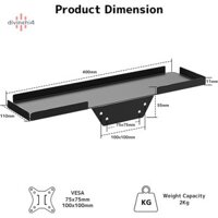 Divinehi4  Giao diện VESA Màn hình máy tính để bàn Giá đỡ TV Giá đỡ màn hình PC Giá đỡ lưu trữ màn hình cho TV Set-Top Box Loa Mini PC Đẹp
