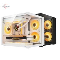 Divinehi4  Hộp đựng máy tính để bàn trong suốt Mini Tháp PC cho bo mạch chủ M-ATX / ITX 320mm GPU Card đồ họa Chiều dài HDD + SSD USB 3.0 Quạt 12cm Đẹp