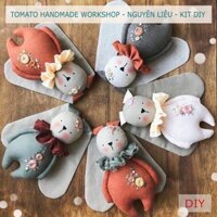 DIY Gói Nguyên liệu Dụng cụ KIT Tự làm Thỏ bông Tai dài Thêu hoa - TOMATO HANDMADE WORKSHOP