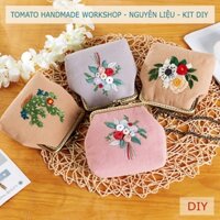 DIY Gói Nguyên liệu Dụng cụ KIT Tự làm Ví Thêu hoa Khung đồng - TOMATO HANDMADE WORKSHOP