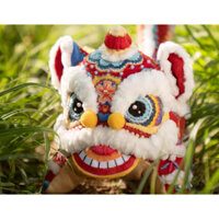 DIY nguyên liệu thêu Túi Thơm lân  Sư Tử MAY MẮN TÀI LỘC - bộ nguyên liệu thêu cơ bản- bách hóa na na