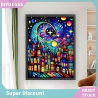 [Diydegss.vn] Sợi bông sinh thái thêu đầy đủ 11CT Town Under Star Cross Stitch Kit 45x60cm