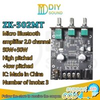 DIYSOUND Chính hãng ZK 502MT Bộ Khuếch Đại Âm Thanh mini  bluetooth 5.0 2x50W mạch 2.1  mạch loa kéo mạch karaoke