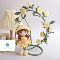 DIY,Tự Làm Thủ Công Móc Xích Đu Chân Treo Túi Vật Liệu Len Móc Thủ Công Món Quà Búp Bê Cùng Kiểu Dáng Douyin