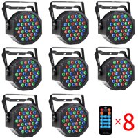 DJ Lights CrtWorld 36 LED RGB Stage Lights By Remote And DMX Controller For Wedding Christmas Party (8 Pack)