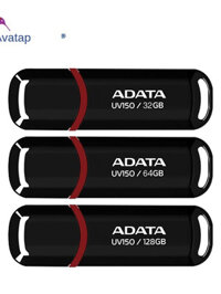 [DJFHS] Adata USB 3.2 Đèn LED Uv150 Bút 128GB/64GB/32GB Đen Đĩa U Cho Máy Tính Uv150 Đen Ổ Đĩa Flas