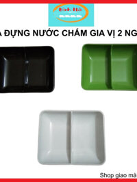 [DJFHS] Đĩa đựng nước chấm gia vị phíp 2 ngăn thương hiệu song long