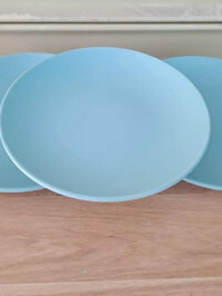 [DJFHS] Dĩa Sứ Pastel Tròn 8inch - Xanh Ngọc - Đĩa Sứ Pastel Tráng Men Cao Cấp