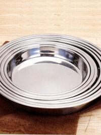 [DJFHS] Khay Tròn Inox 304 Dày, Khay Cỡ Cực Lớn, Khay Làm Bánh, Khay Hấp, Khay Cơm, Khay Bằng, Khay