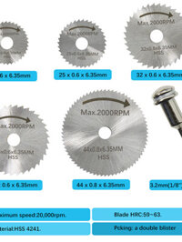 [DJFHS] KIPRUN Bộ 6 Cái Lưỡi Cưa Tròn Mini Đĩa Cắt Thép Tốc Độ Cao 1/8 "Chuôi Dremel Phụ Kiện Dụng