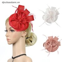 [Djnzbaodann] Mũ thời trang đám cưới Phụ kiện tóc Kẹp tóc Cocktail sang trọng Mũ nón dự tiệc cưới dành cho nữ Phụ kiện tóc lông vũ [vn]