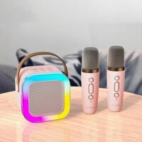 (DJZung) Loa Bluetooth, Loa Karaoke Mini K12 Sạc Pin Không Dây, Âm Thanh Hay Bass Chuẩn Tặng Kèm 2 Mic Hát