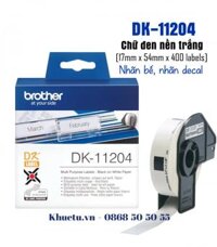 DK-11204, 17mm x 54mm x 400 labels, nhãn bế, giấy decal