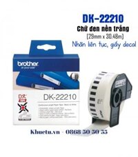 DK-22210, 29mm x 30.48m, nhãn liên tục, giấy decal