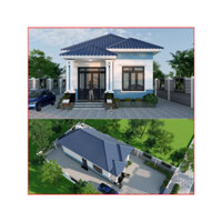 Dk95 7mx14m Bản Vẽ Thiết Kế Nhà Mái Nhật In Giấy A3, Đầy Đủ 3D Màu, Kiến Trúc, Kết Cấu, Điện Nước Nhà Đẹp Dakcun