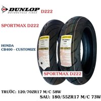 Dl - Combo Cặp Lốp Vỏ Xe Máy Cb600 / Cb400 Chính Hãng Dunlop Size 120 70 - 17 Và 180 55 17 D222