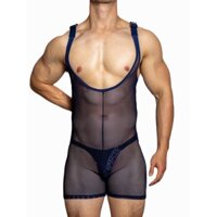 Dm quần áo liền quần nam định hình Dây đeo lưới trong suốt 8019 Thanh Niên