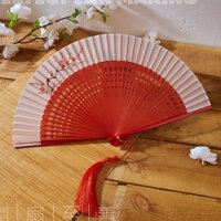 Dmo-Quạt Xếp Cầm Tay Bằng Tre Và Lụa Màu Xám Vẽ Họa Tiết Trung Hoa Cổ Điển Dùng Làm Đạo Cụ Múa / Đám Cưới