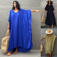 Dn079 Oversize Chắc Chắn Bikini Che Phủ Nữ Mùa Hè Đầm Maxi Áo Đi Biển Tunic Kaftan Plus Kích Thước Đồ Bơi